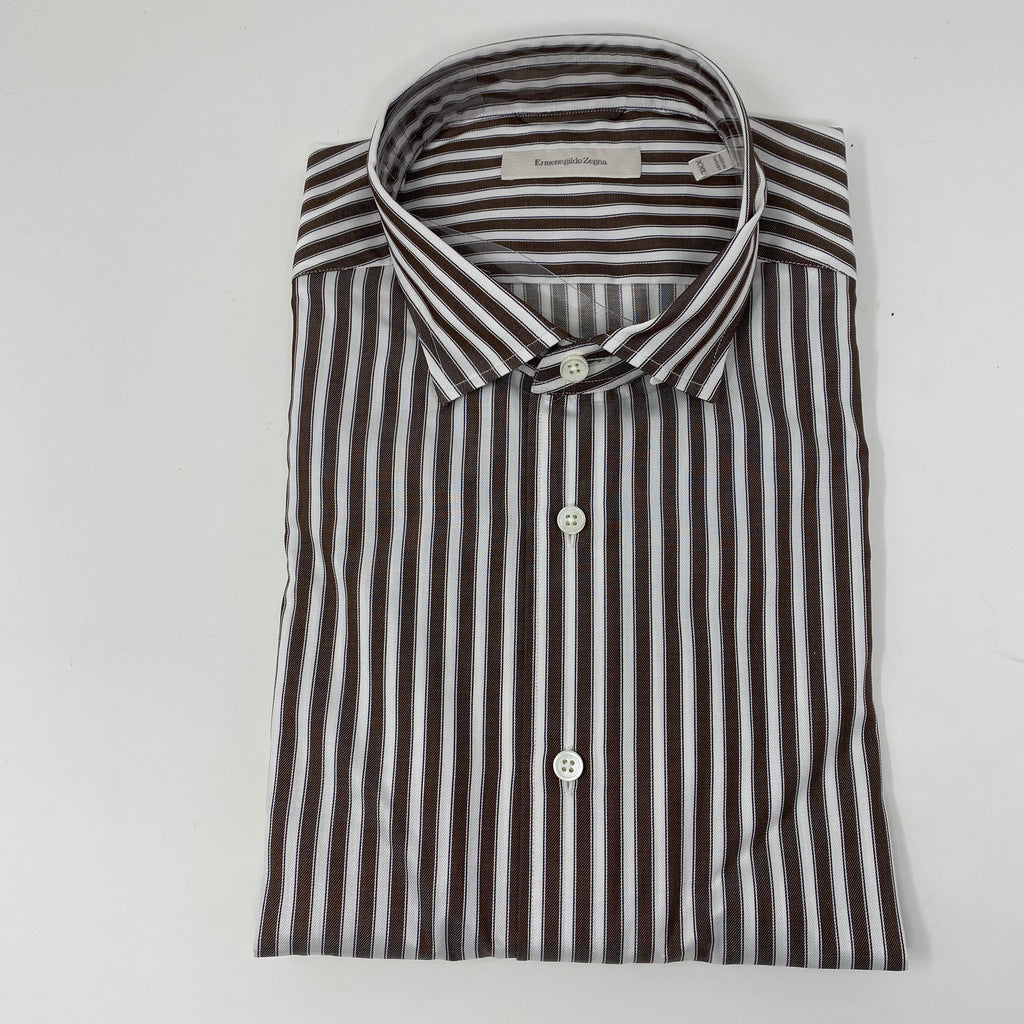 ermenegildo zegna striped tailored dress shirt (new)