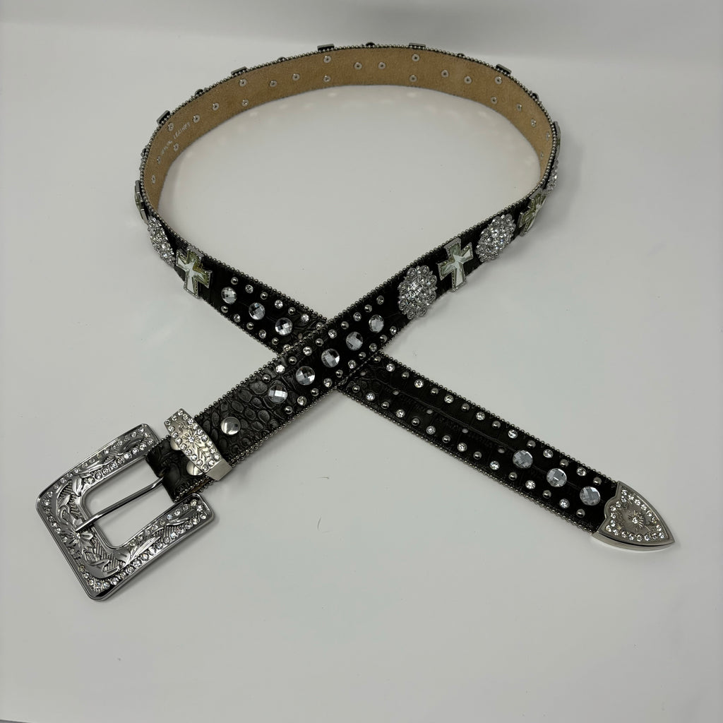 nocona embellished leather belt (new)
