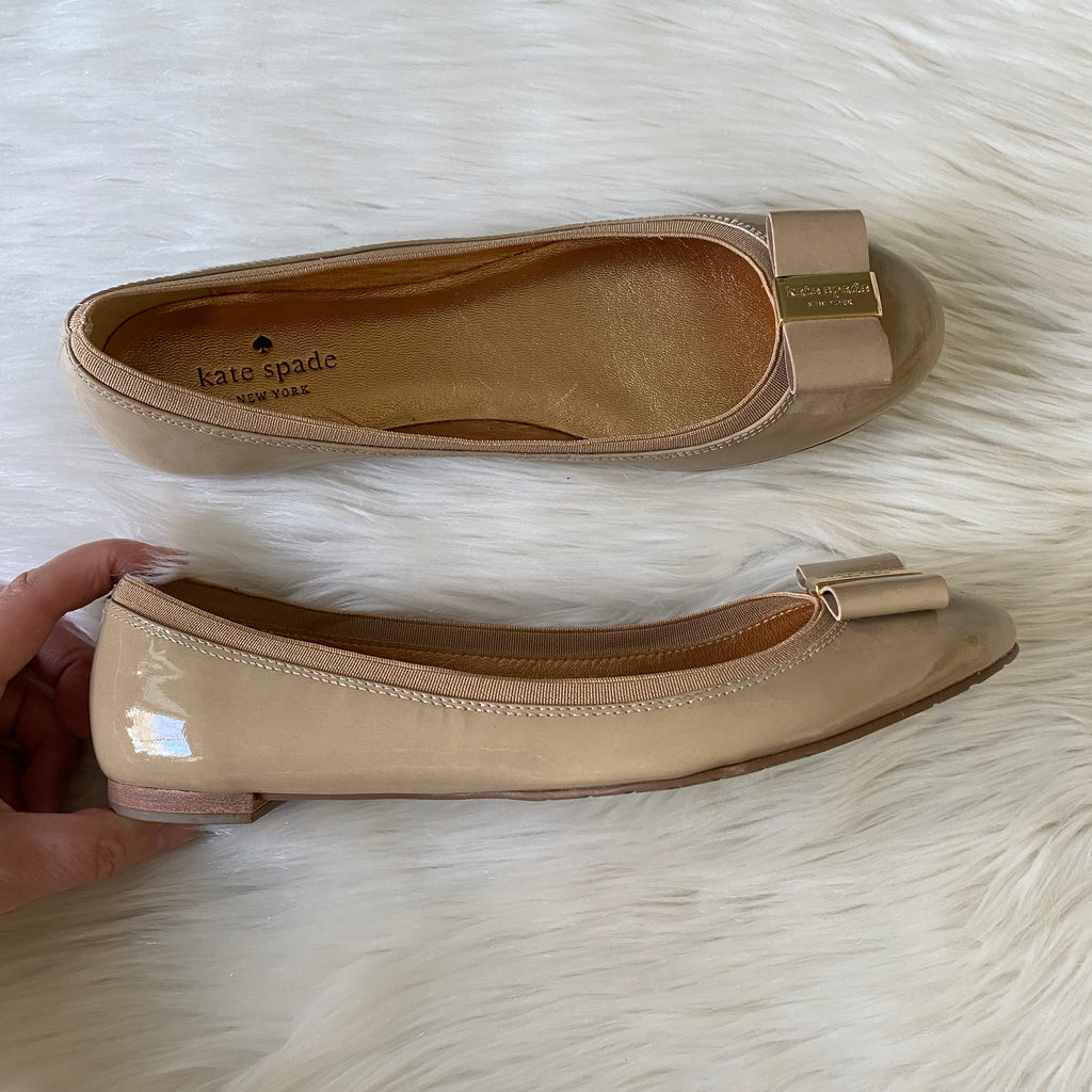 kate spade patent leather slip on flats (new)