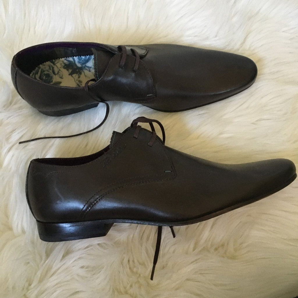 ted baker london brown leather lace-up shoes