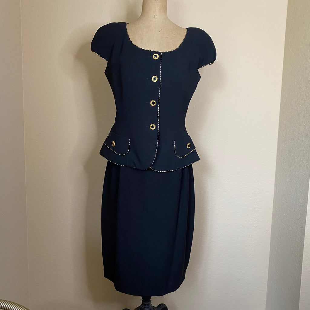 a.j. bari vintage 2 piece skirt blazer set