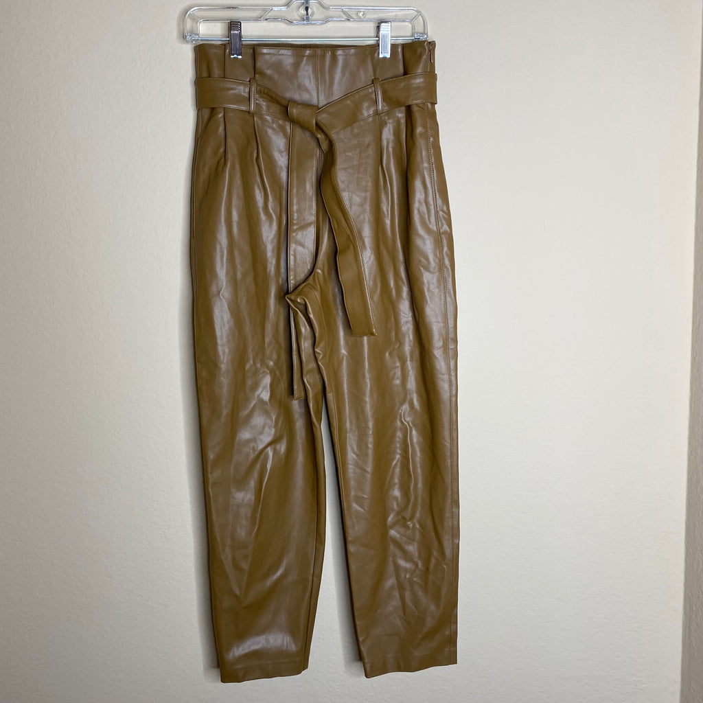 amanda uprichard tessi faux leather paperbag pants (new)