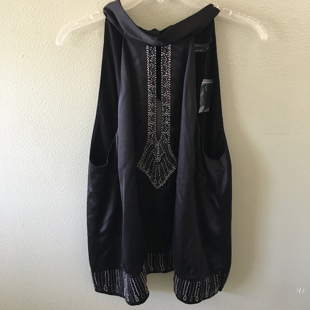 bcbg max azria silk beaded blouse (new)