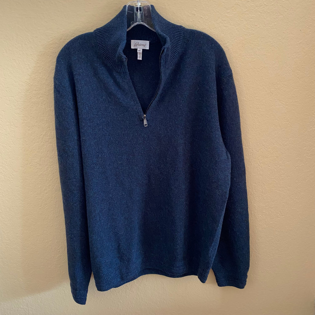 brioni cashmere 1/4 zip sweater