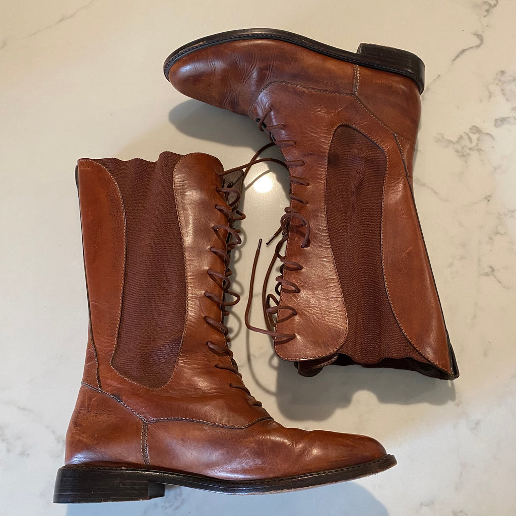cole haan country lace-up mid-calf boots
