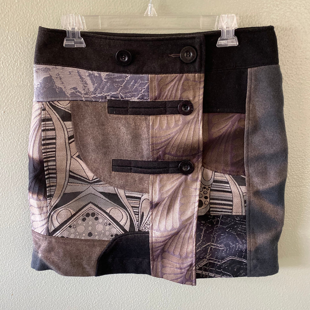 desigual multi color wrap skirt