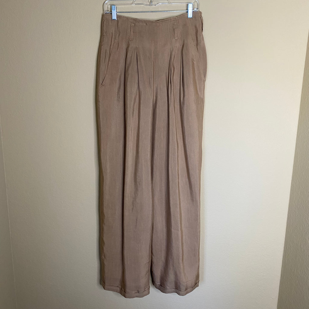 dorothee bis vintage pleated wide leg cuffed pants