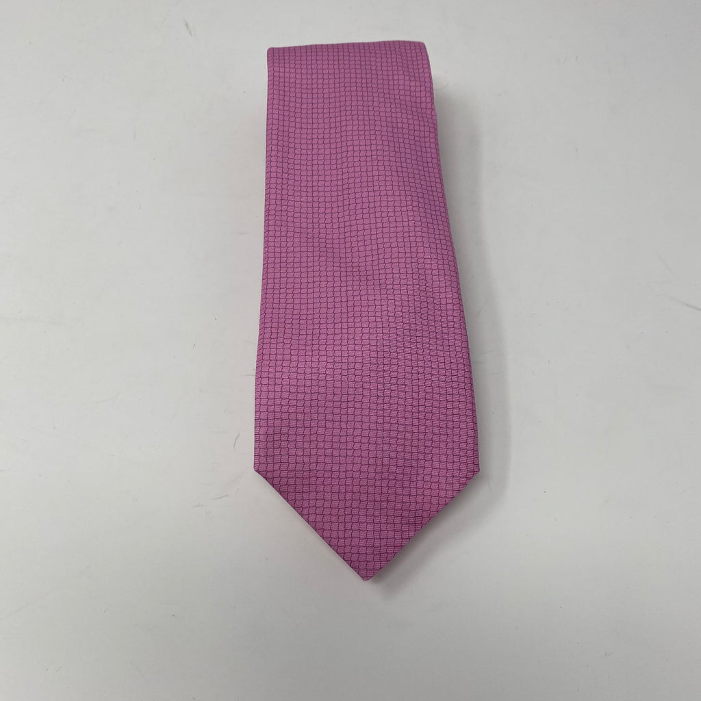 hermes pink print silk neck tie (new)