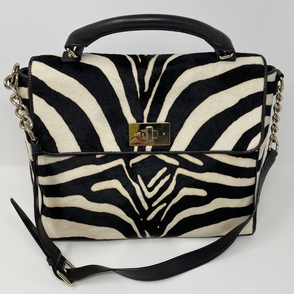 kate spade zebra print pony hair handbag