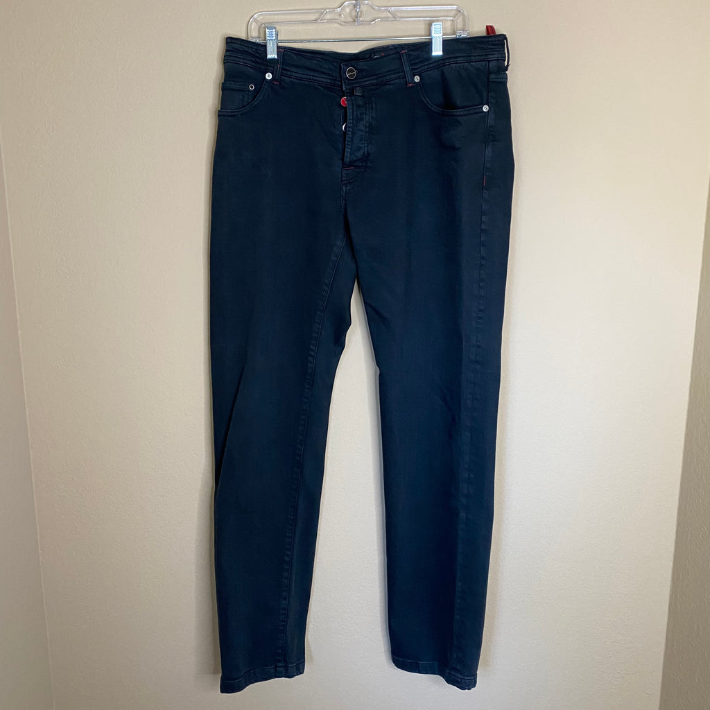 kiton slim fit button fly jeans