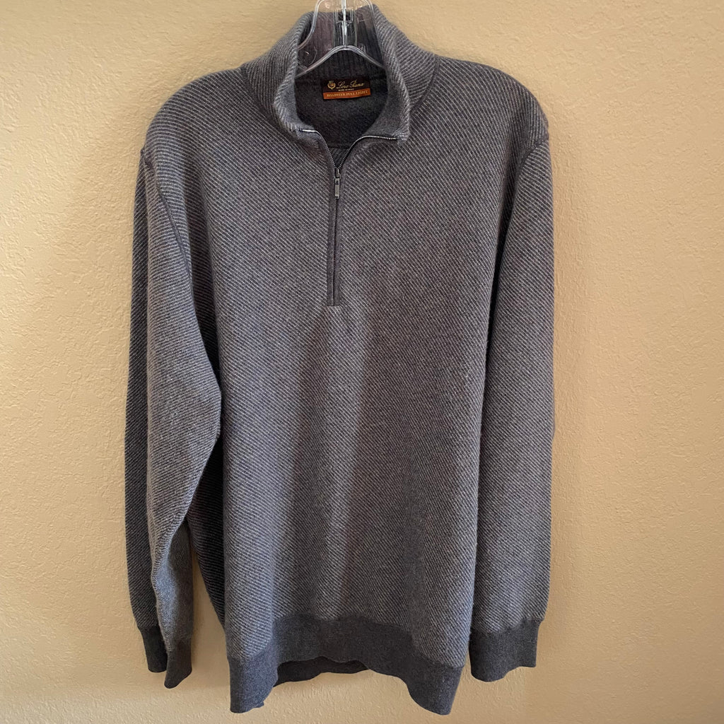 loro piana cashmere roadster striped 1/4 zip sweater