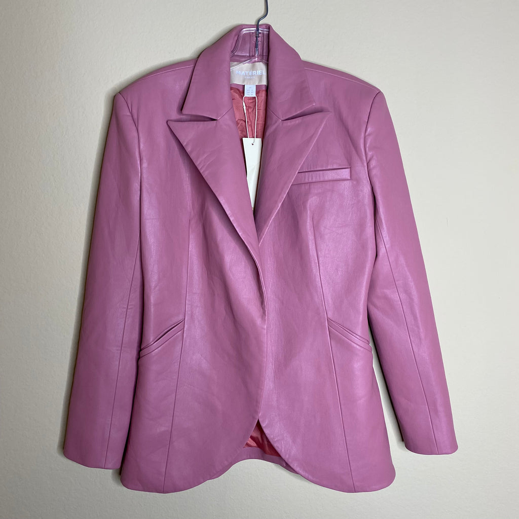 materiel tbilisi faux leather blazer jacket (new with damage)