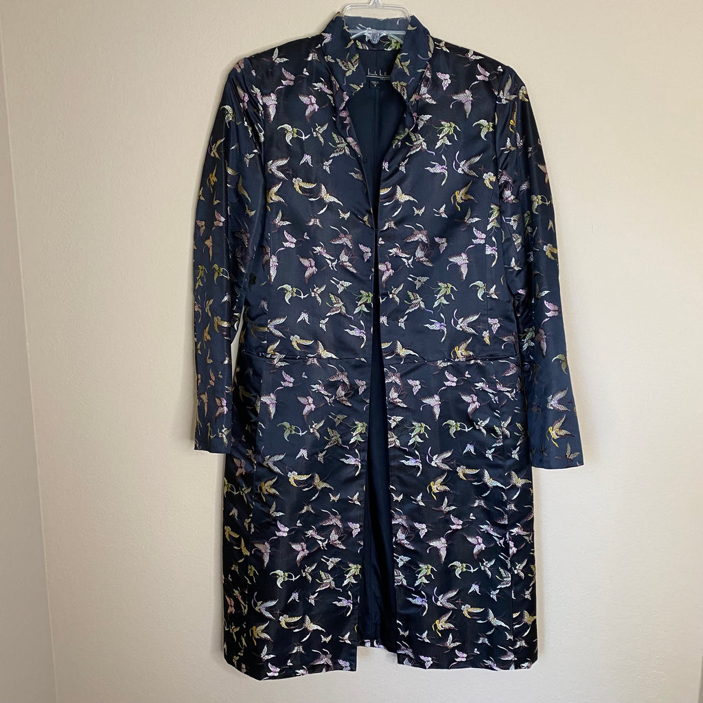 nicole miller asian embroidered butterflies coat