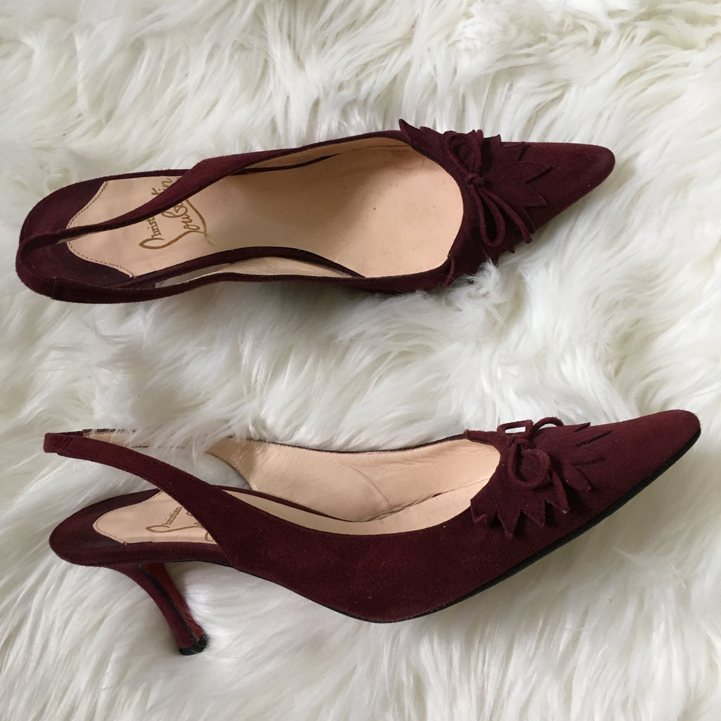 christian louboutin suede slingbacks