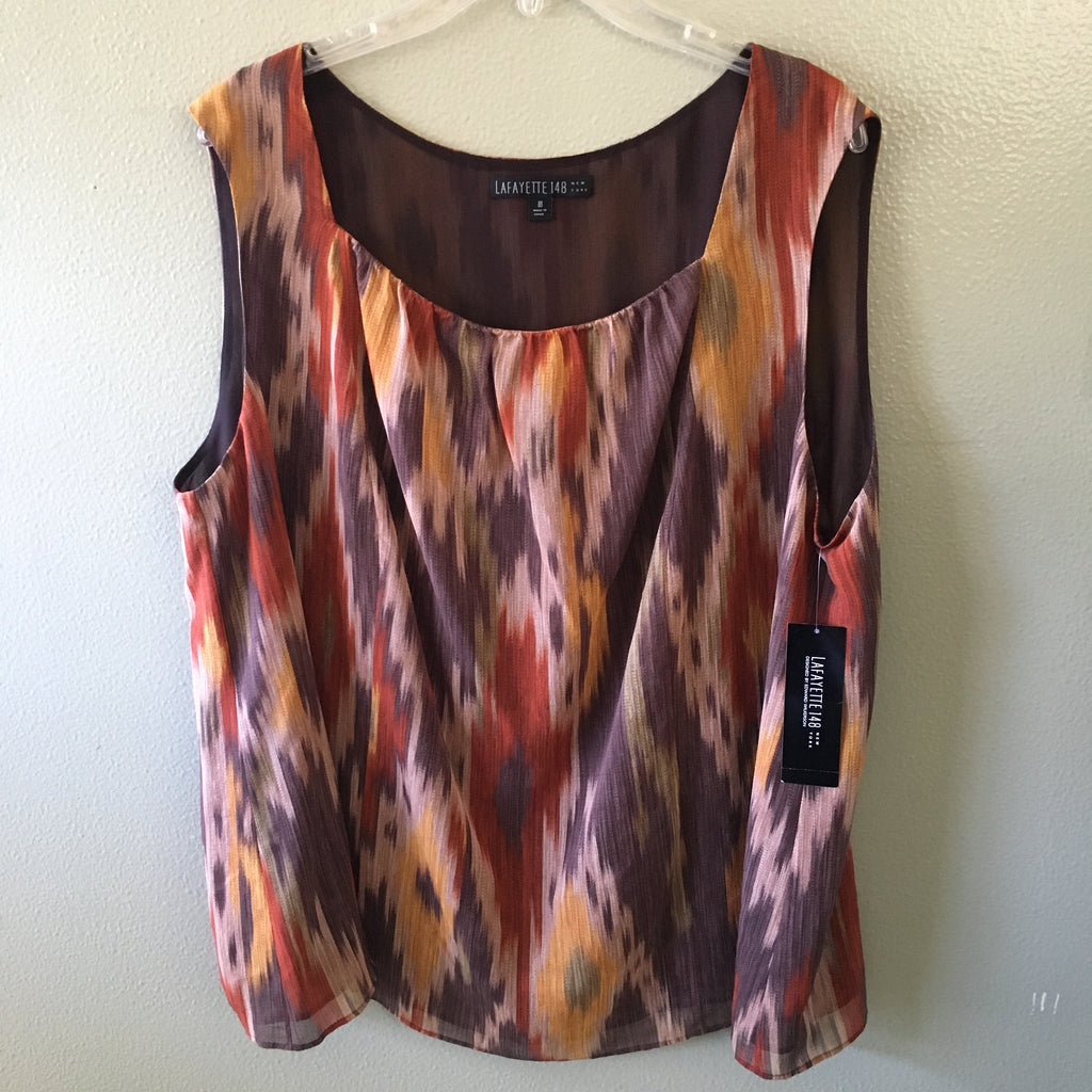 lafayette 148 new york silk sleeveless blouse (new)