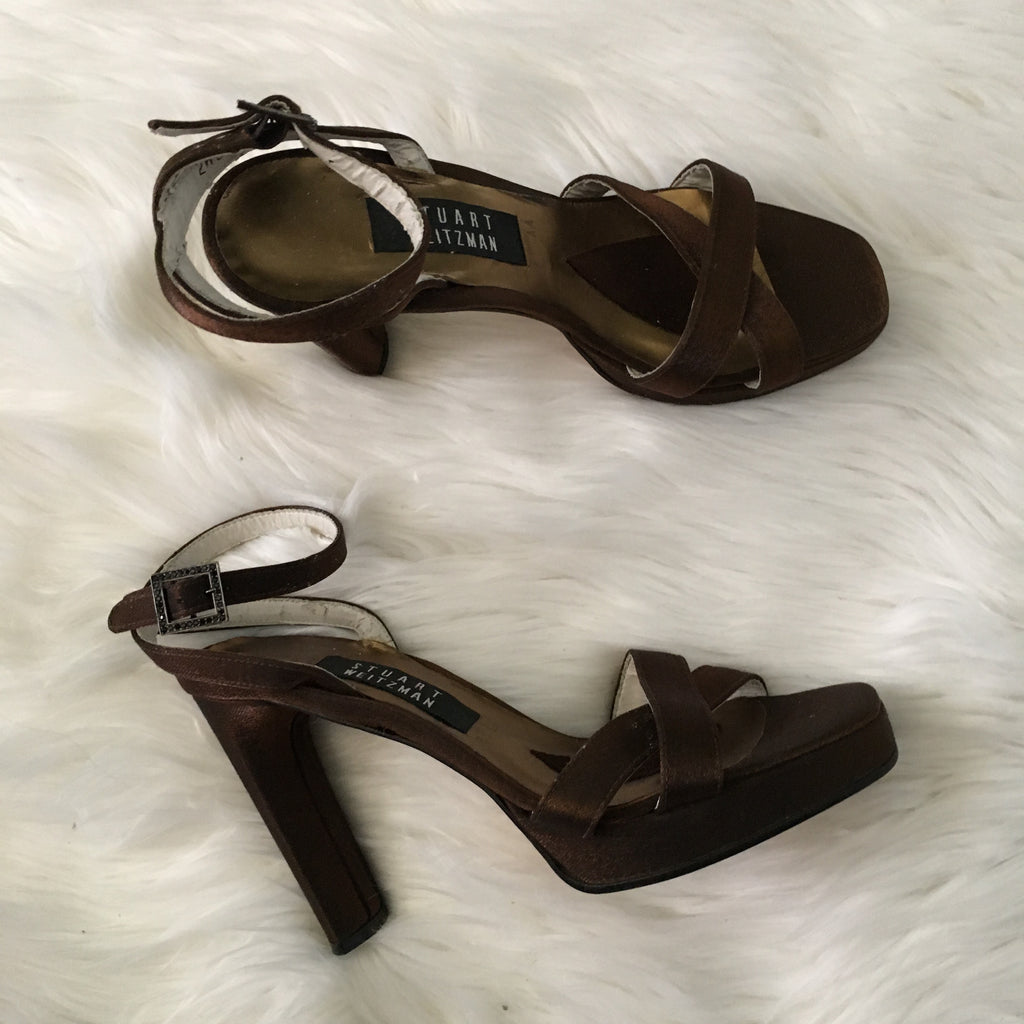 stuart weitzman vintage platform sandals w/ ankle straps (new)