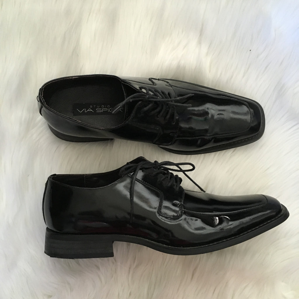 via spiga patent leather laconi lace-up shoes