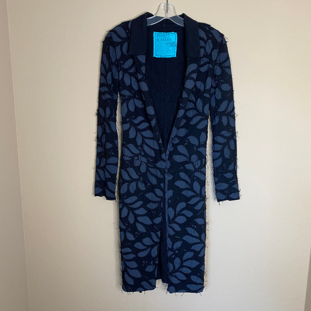project alabama leaf motif belted coat