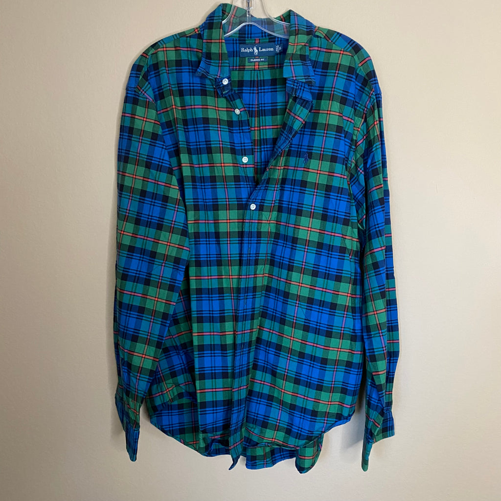 ralph lauren blue label plaid dress shirt
