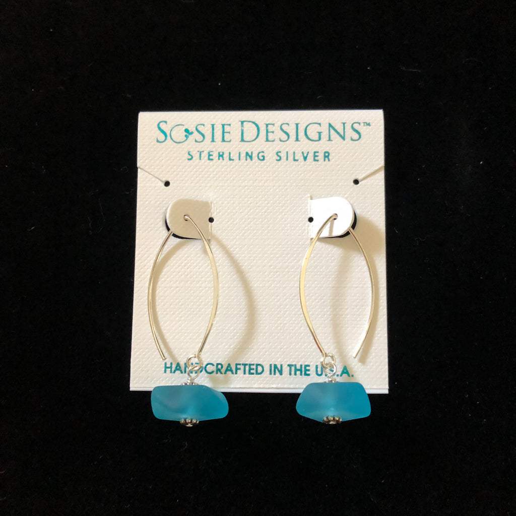 sosie designs sterling silver sea glass earrings (new)