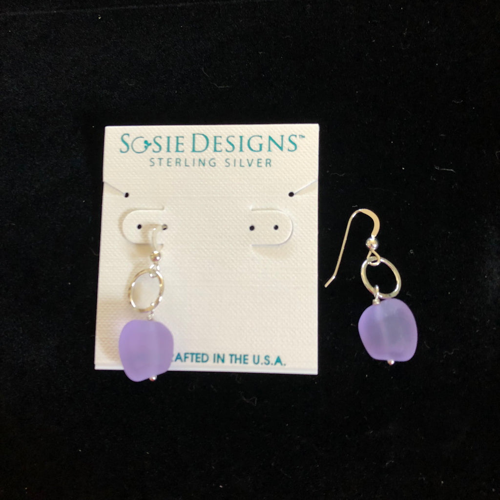 sosie deisgns sterling silver sea glass earrings (new)