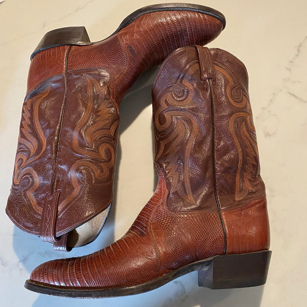 tony lama leather western cowboy boots