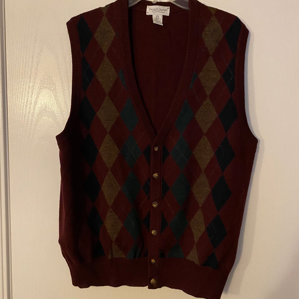 tricots st raphael vintage argyle sweater vest