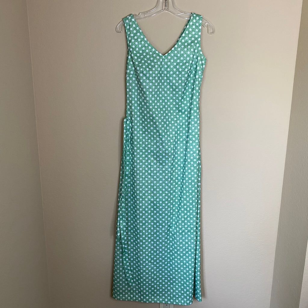 unbranded vintage sleeveless polka dot 2 piece dress w/ matching jacket set