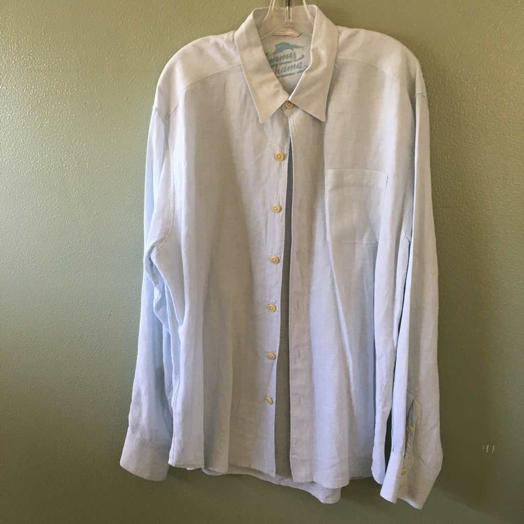 tommy bahama pale blue button down shirt