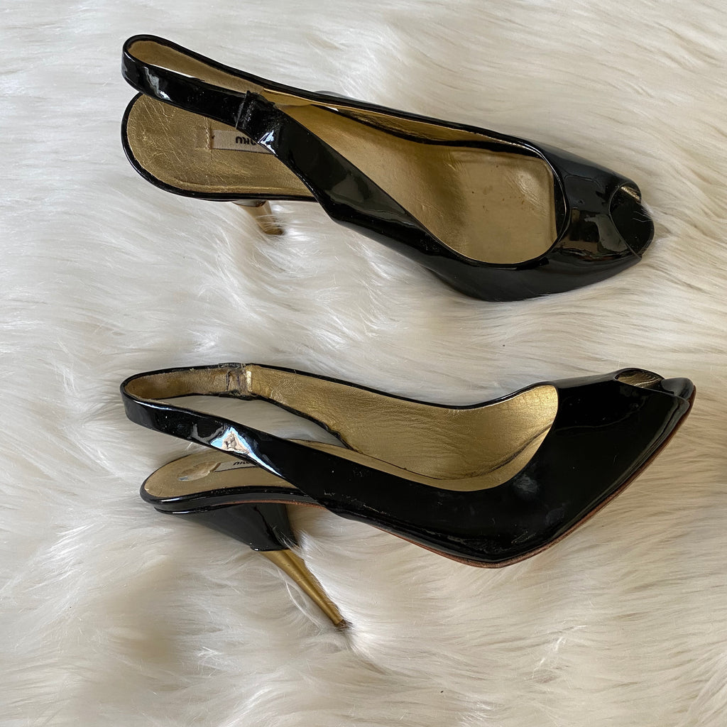 miu miu patent leather slingbacks