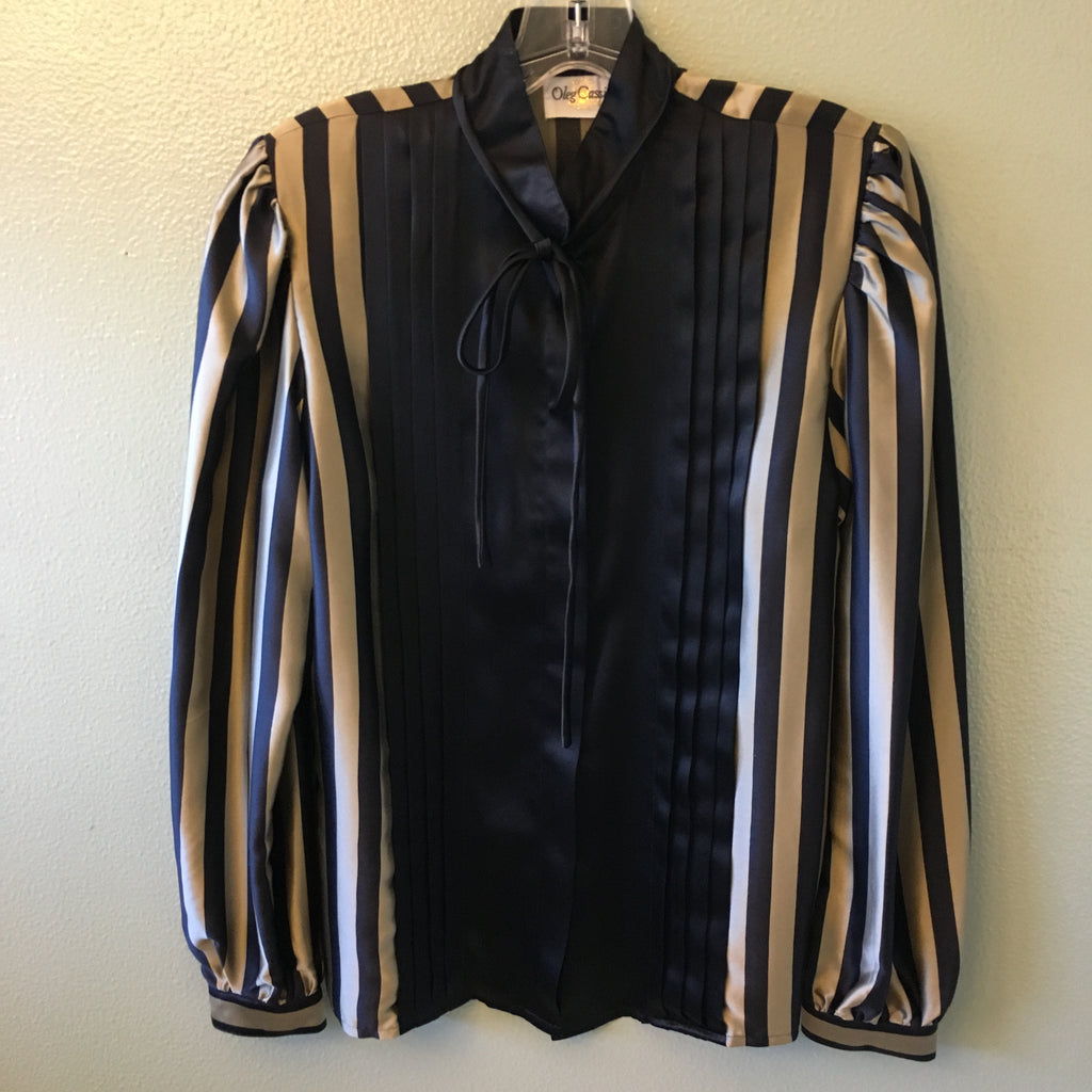 oleg cassini vintage striped blouse
