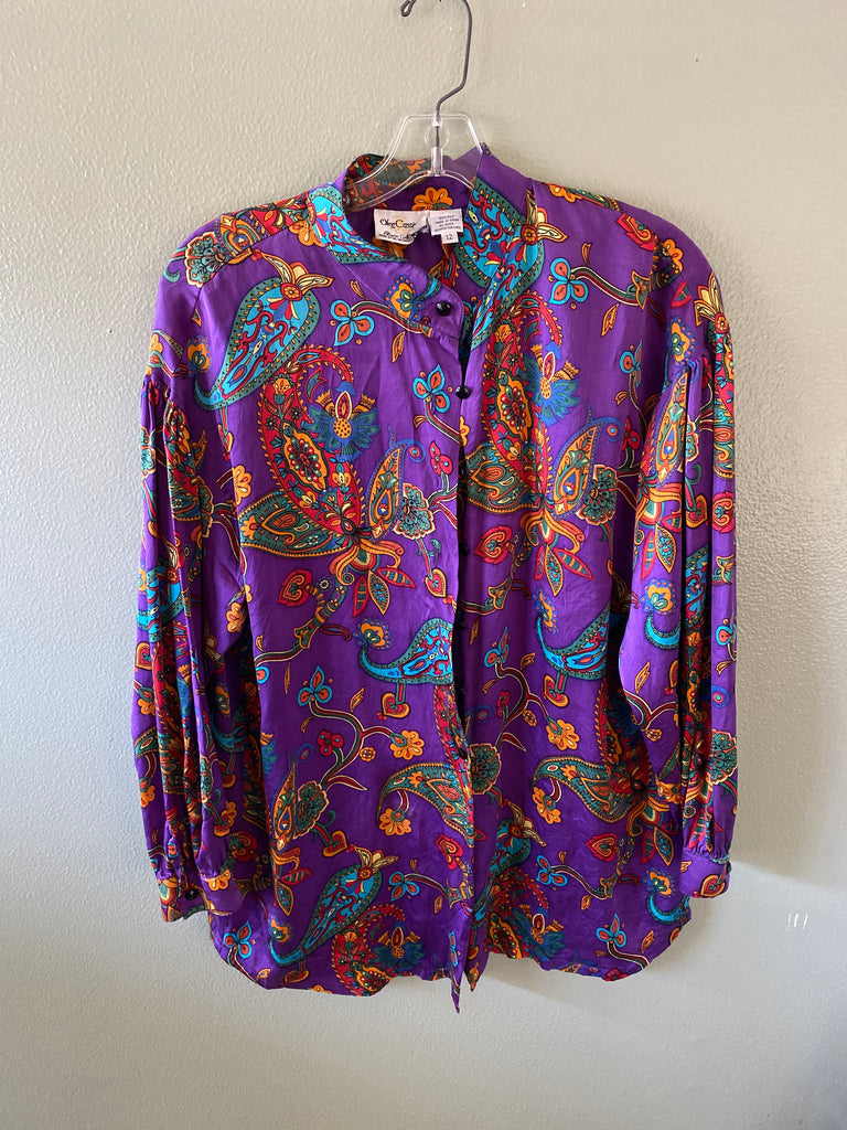 oleg cassini vintage 80's silk blouse