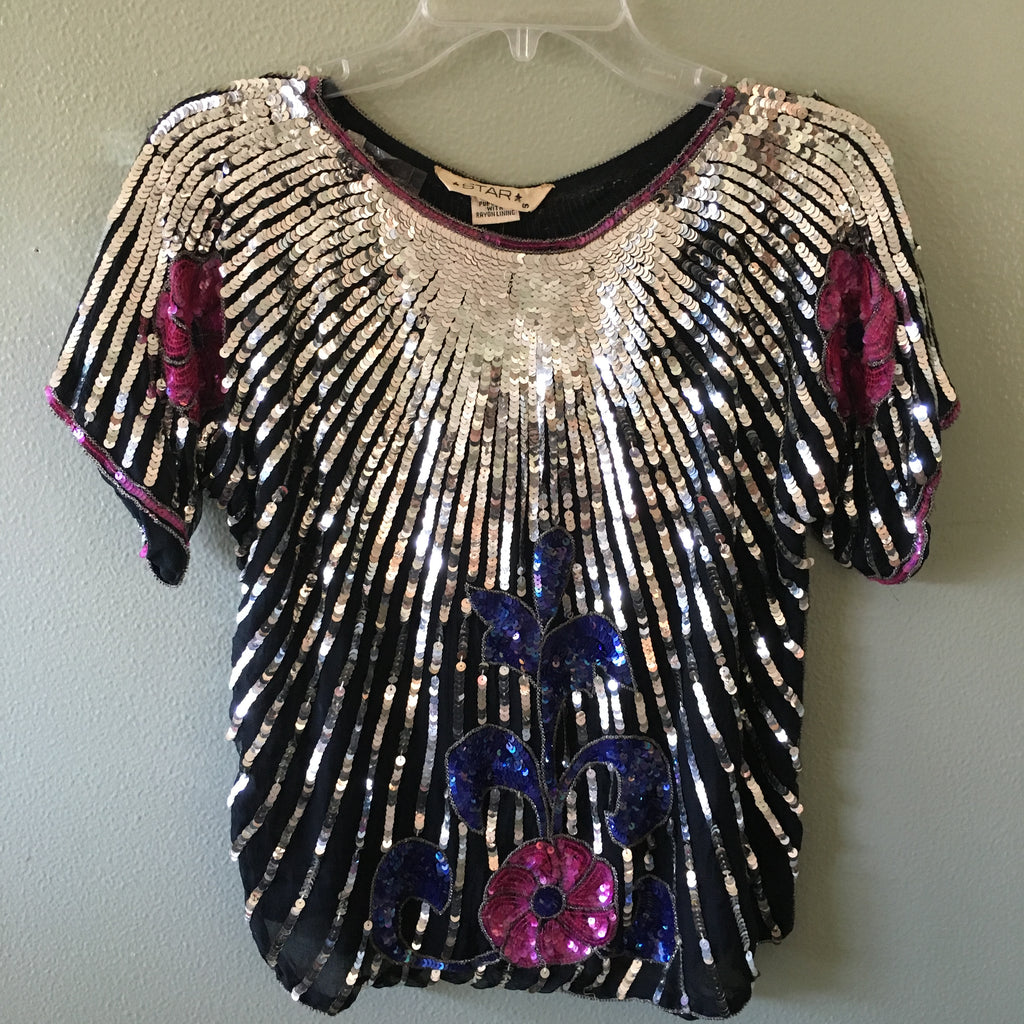 star vintage embellished top (nwt)