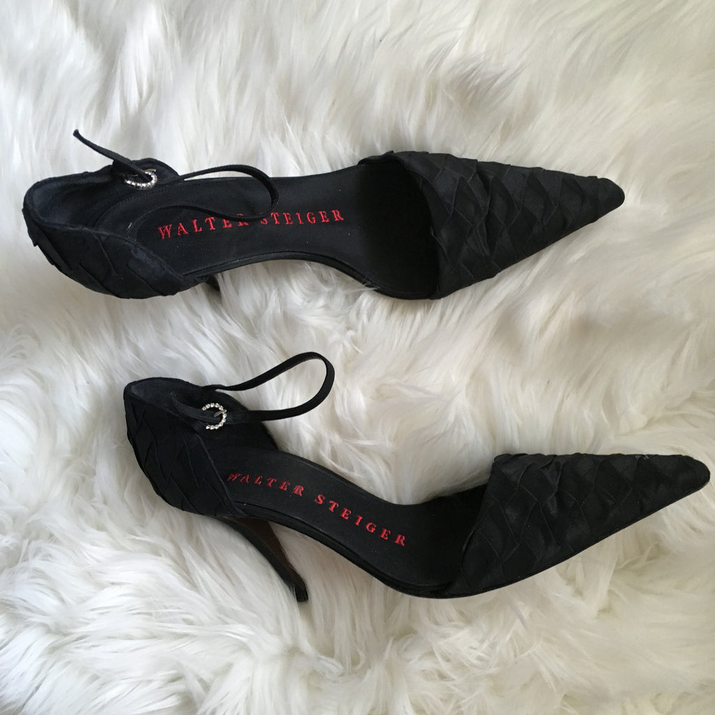 walter steiger shoes w/ rhinestone buckle