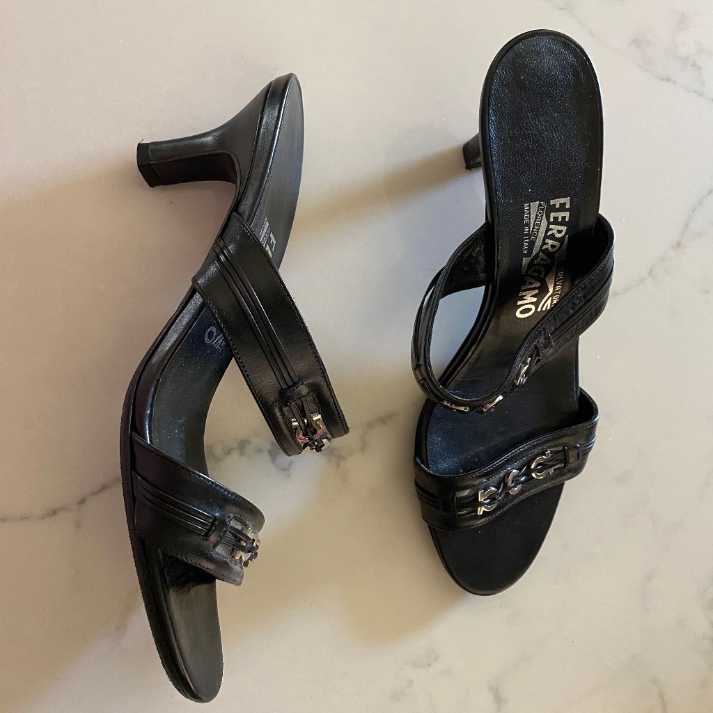 salvatore ferragamo vintage mule slides