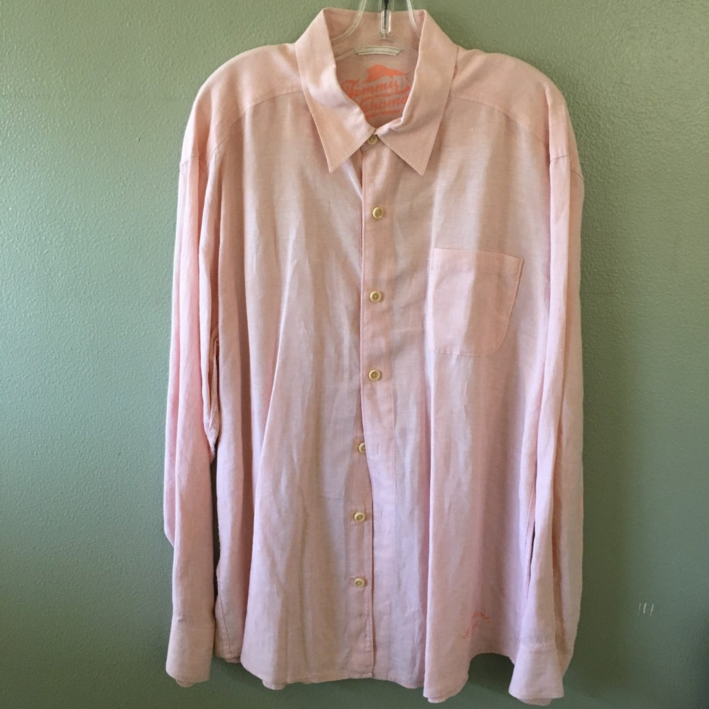 tommy bahama light orange button down shirt